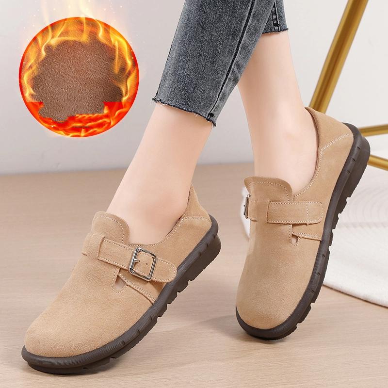 Fashion Women Cork Casual Shoes Baotou Flats Slip-on Autumn Retro Slip On New Moccasin Fall Slip-on Autumn Female Footwear New