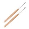 Crafting Crochet Needle 2.6mm Metal Tongue Tip And Wooden Handle For Concealing Oversew Secretion