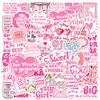 10/30/50pcs Inspirational Text Aesthetic Sticker Pink Motivational English Words Decals Waterproof DIY Laptop Diary Stationery