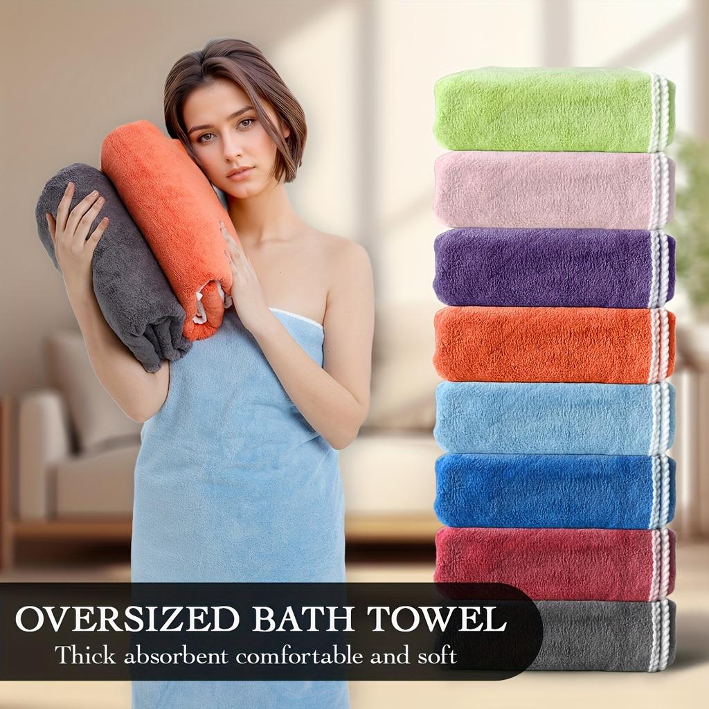 Luxury Polyester Bath Sheet - Modern Woven Oblong Towel, Super Soft Space Theme, Solid Pattern, Extra Large & Ultra Absorbent - 290gsm