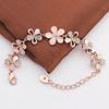 18K 1 PC Charming Bracelet Cat's Eye Opal Women Flower Chian