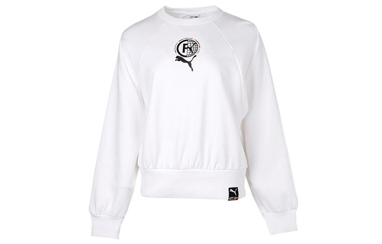 PUMA Sweatshirts Women s White Crew Neck Moderate Regular 531292-02 L