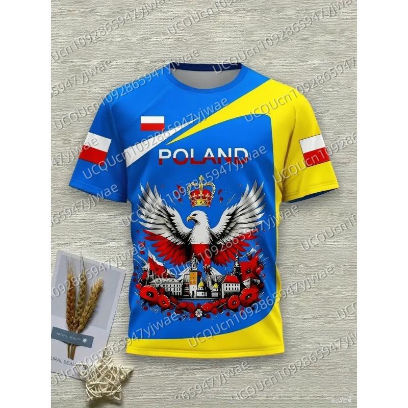 Summer Casual POLAND 3D Graphic Tee Men Women's Casual Short Sleeve Round Neck Children Sport T-shirt Tops