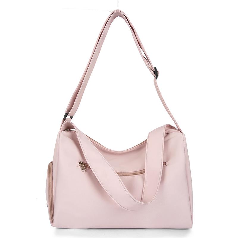 

Простая и свежая женская дорожная сумка для ручной клади под мышкой с отделением для обуви, сумка для фитнеса и йоги с выдвижной ручкой розовый