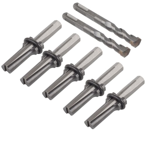 Mamota Concrete Drill Bits for Stone Splitting, Rock Repair, and More, 16mm Wedge, Screw, and Router Bit Set (Includes 5 16mm Drill Bits and 2 Bits)
