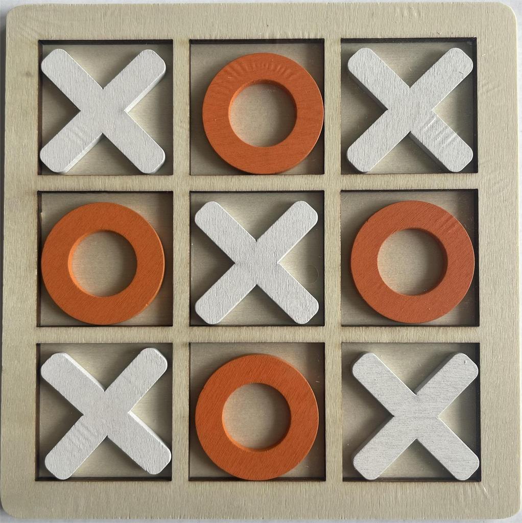 Wooden Tic-Tac-Toe Board Game: Educational Toy for Kids' Logical Thinking