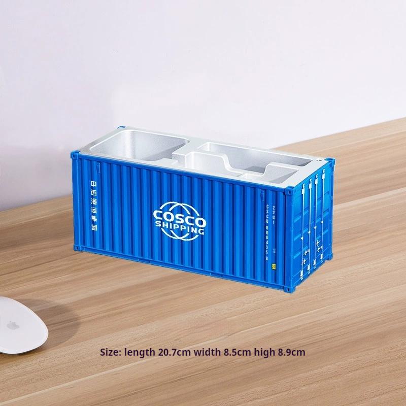 1:30 Scale Shipping Container Business Card Organizer Desk Stationery Storage Box Office Decor Pen Holder Creative Gift Ornament