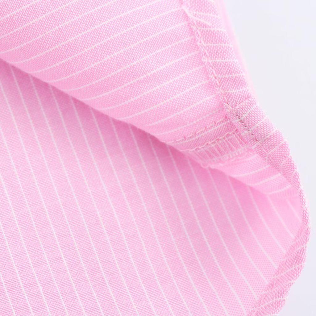 2025 Spring Women's Casual Striped Oxford Shirt with Turn-Down Collar