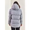 Langer Puffermantel mit Kapuze für Damen und Spitze