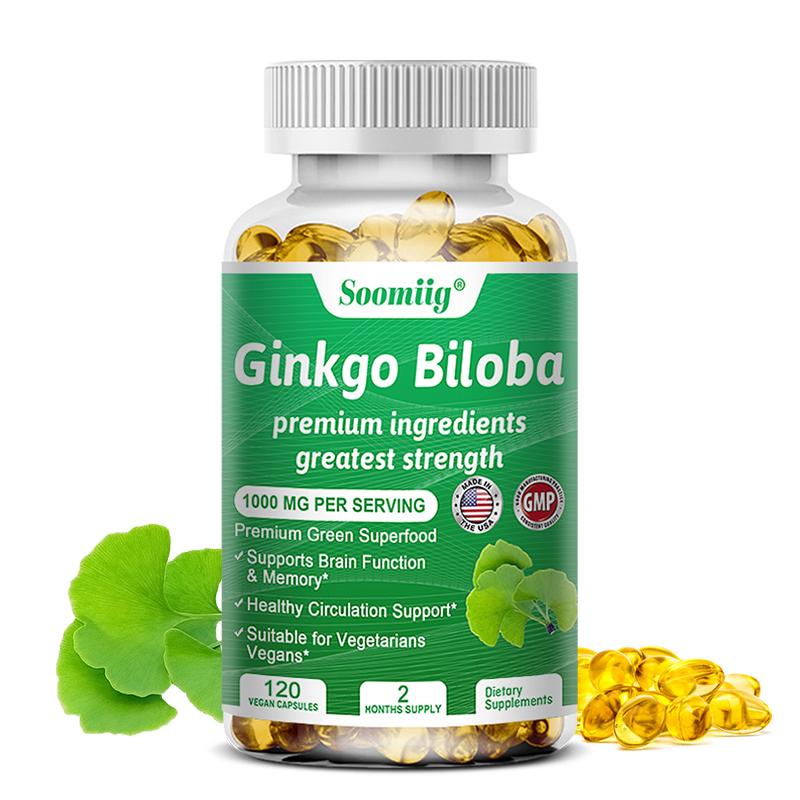 Soomiig Ginkgo Biloba 1000mg supplement, 120 Vegan Capsules