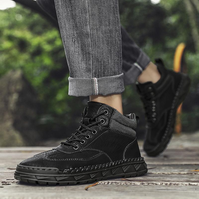 Large Size 39-48 Men's Shoes Leather Flats Outdoor Men Sneakers Breathable Male Casual Shoes