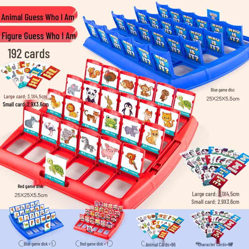 Ben Kimim? İki Oyunculu Kart Oyunu - İnsanları ve Hayvanları Tahmin Et, Ebeveyn-Çocuk Etkileşimli Eğitici Masa Oyunu