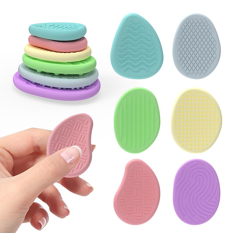 

6pcs/set Adults Kids Sensory Silicone Stone Fruit Colorful Fidget Toys for Autism Stress Relief Decompression Toys Kids Gifts