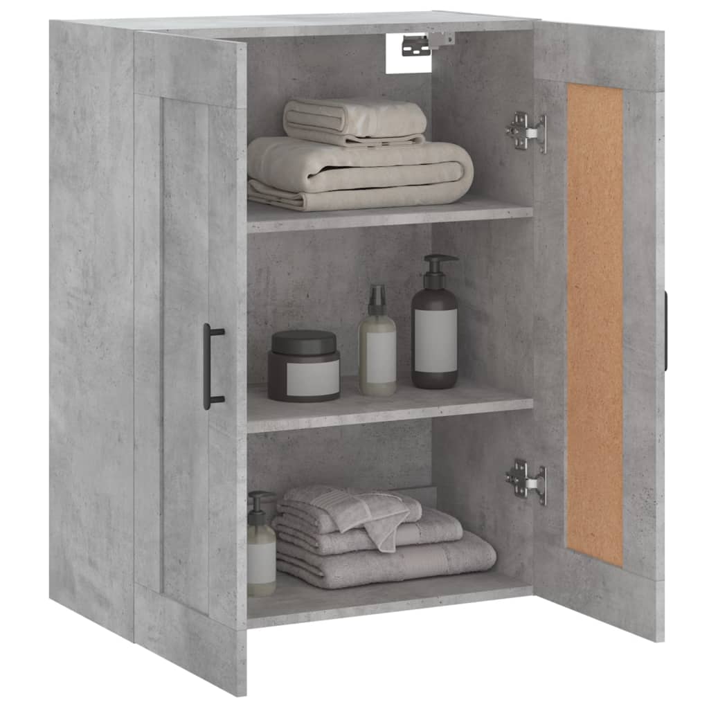 Wall Cabinet Concrete Grey 69.5x34x90 cm Engineered Wood