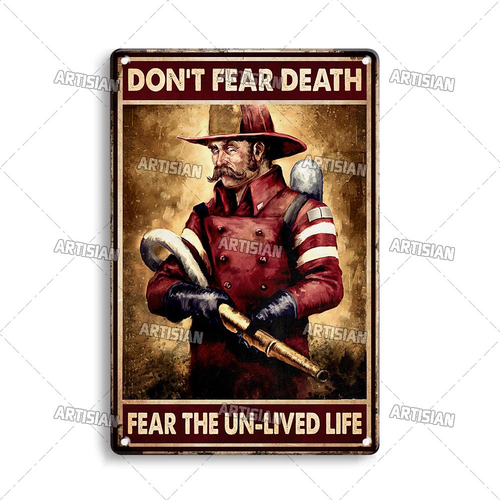 Artisian Firefighter Metal Sign Fireman Vintage Tin Plaque Retro Decorative Poster Wall Decor Garage Bar Pub Club Hotel Cafe