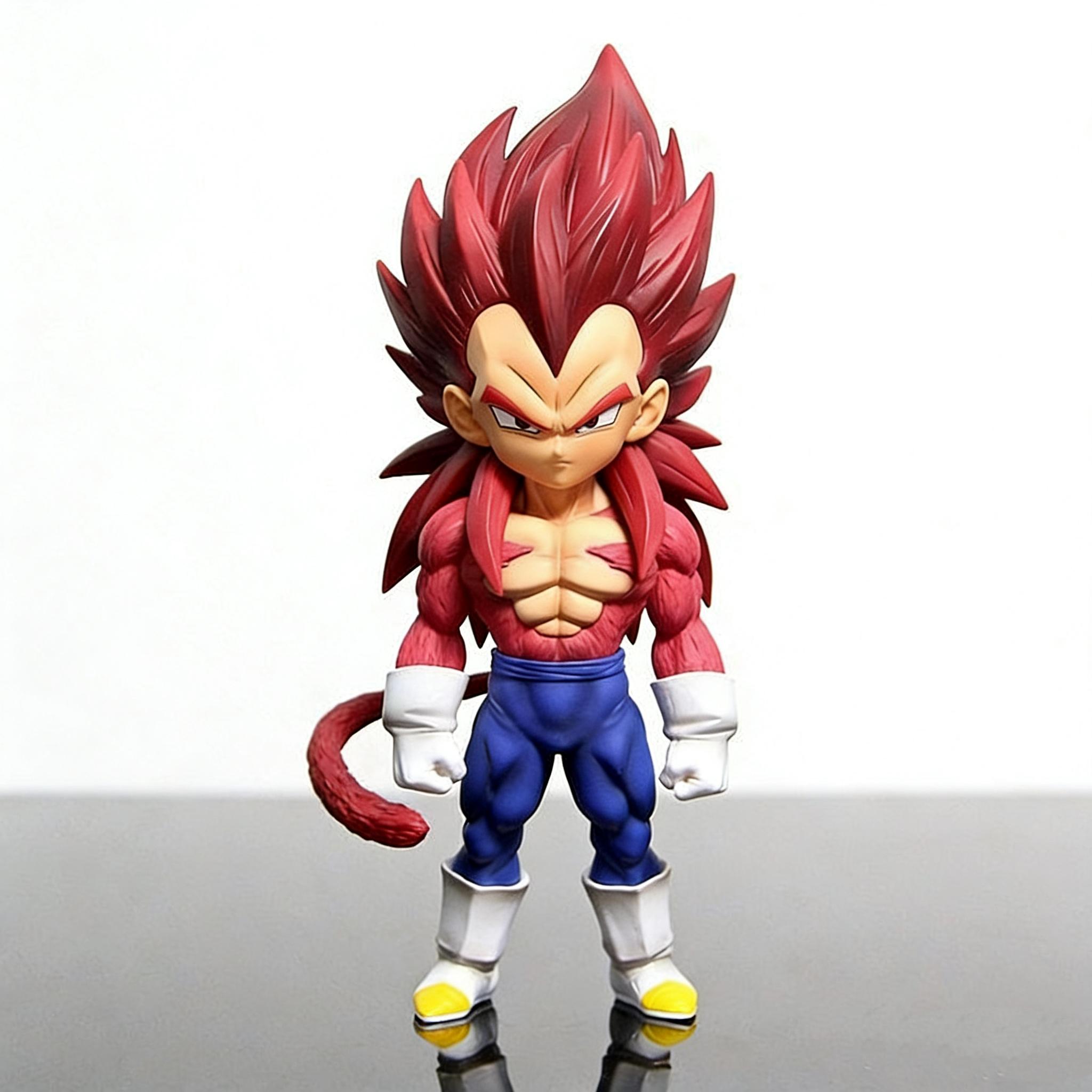 

6.69Inch/17cm Super Saiyan Wukong Dragon BallZ The Fourth Form SSj3 Can Provocation Mini Figure Toys Gifts PVC 4Vegeta move Round Sensory Compression