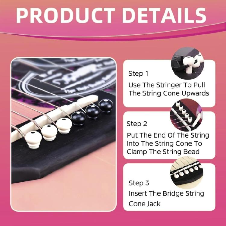 High Performances ABS Bridge Pins For Folk Guitars Ukuleles Ensuring Stable Tuning And Rich Harmonics