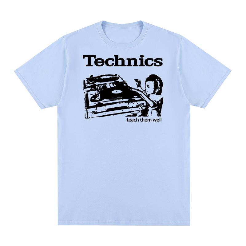 

technics Tshirt teach them well Dj Turntable Music House Techno Electronic Cotton Men T shirt New Tee Tshirt Womens Tops 4XL