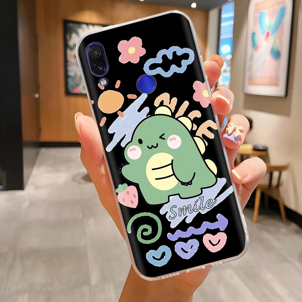 Soft Case For Xiaomi Redmi Note 7 Cover Flowers Soft TPU Silicone Phone Cases on Redmi Note7 Pro Protective Back Cover Fundas
