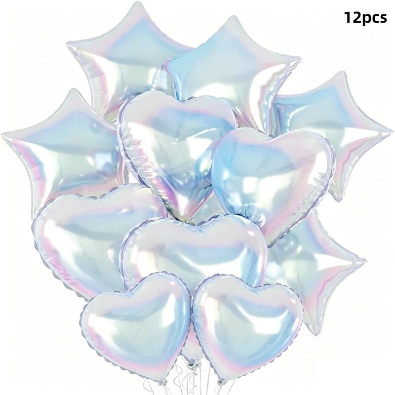 18-inch Heart-shaped Five-pointed Star Aluminum Foil Balloon Set 18-inch серебряный