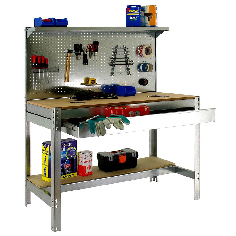 Simonrack BT3 Box 900 fixed workbench 144.5x91x61 cm Galvanized/Wood