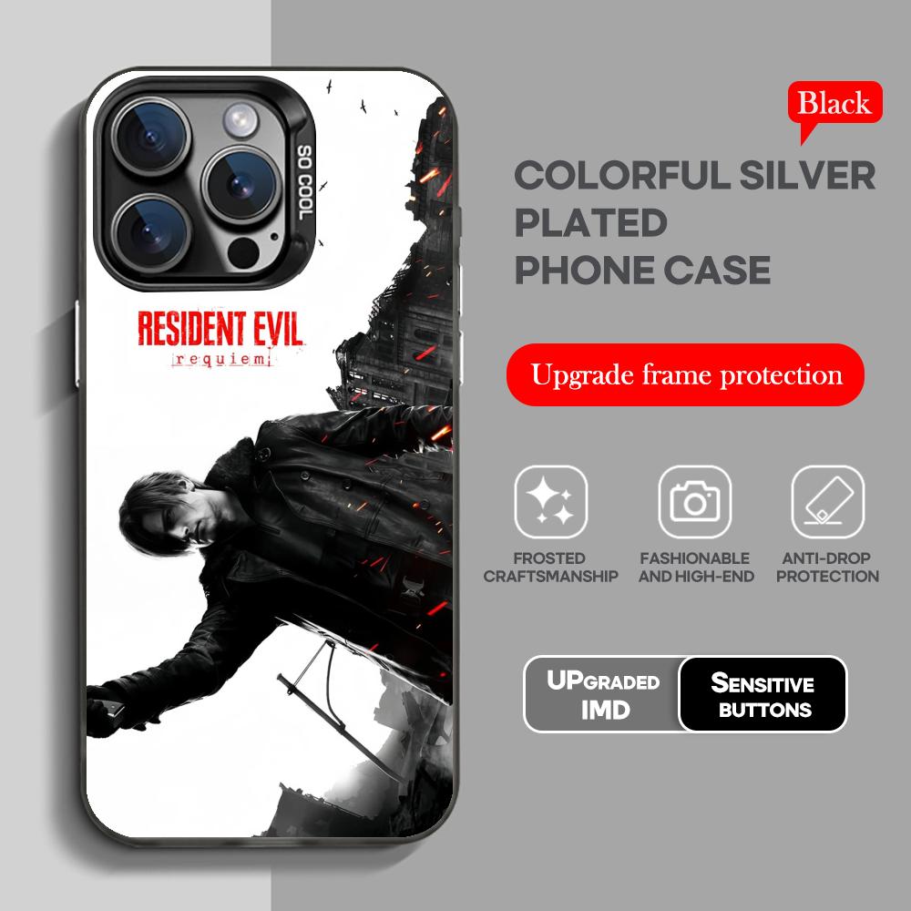 New Game Resident Evil Requiem Phone Case Black IMD Colorful Silver Suitable Case for iPhone 17 16 E 15 14 13 12 11 Pro Max