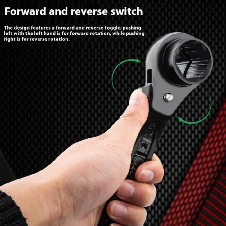 Double Head Ratchet Spanner With Reversible Drive Systems 4 Way Operation Hexagonal Socket Design Carbon Steel