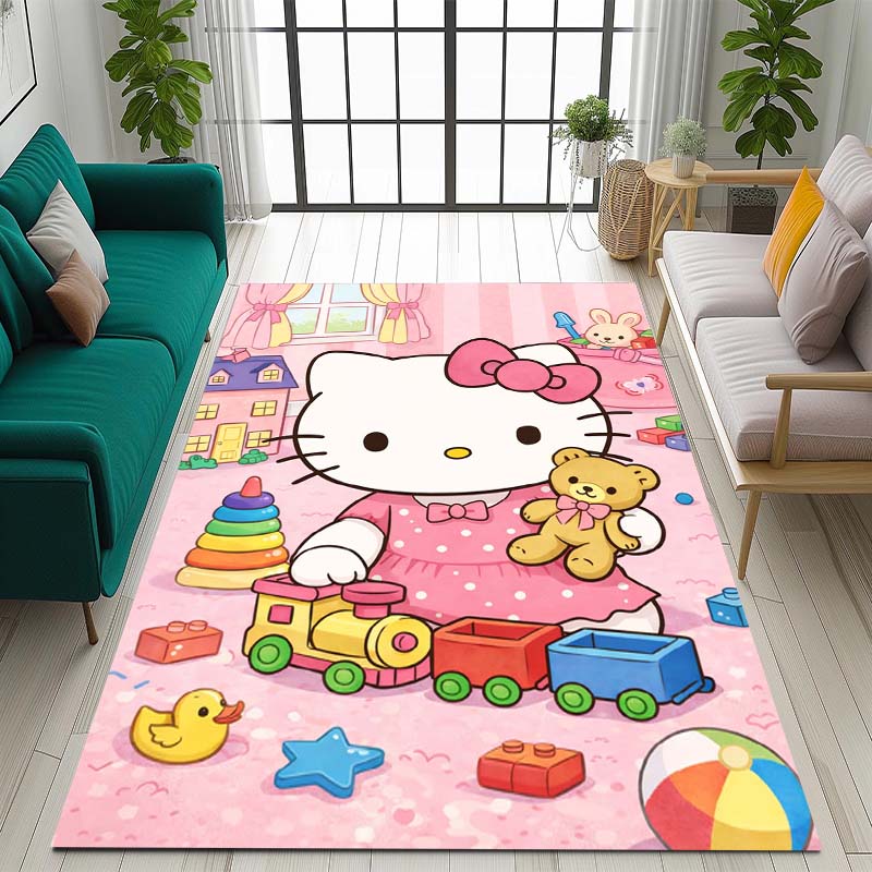 3D cute Hello Kitty cartoon rug, suitable for bedrooms, living rooms, sofas, home doormats, large size children's play mat, Q-01
