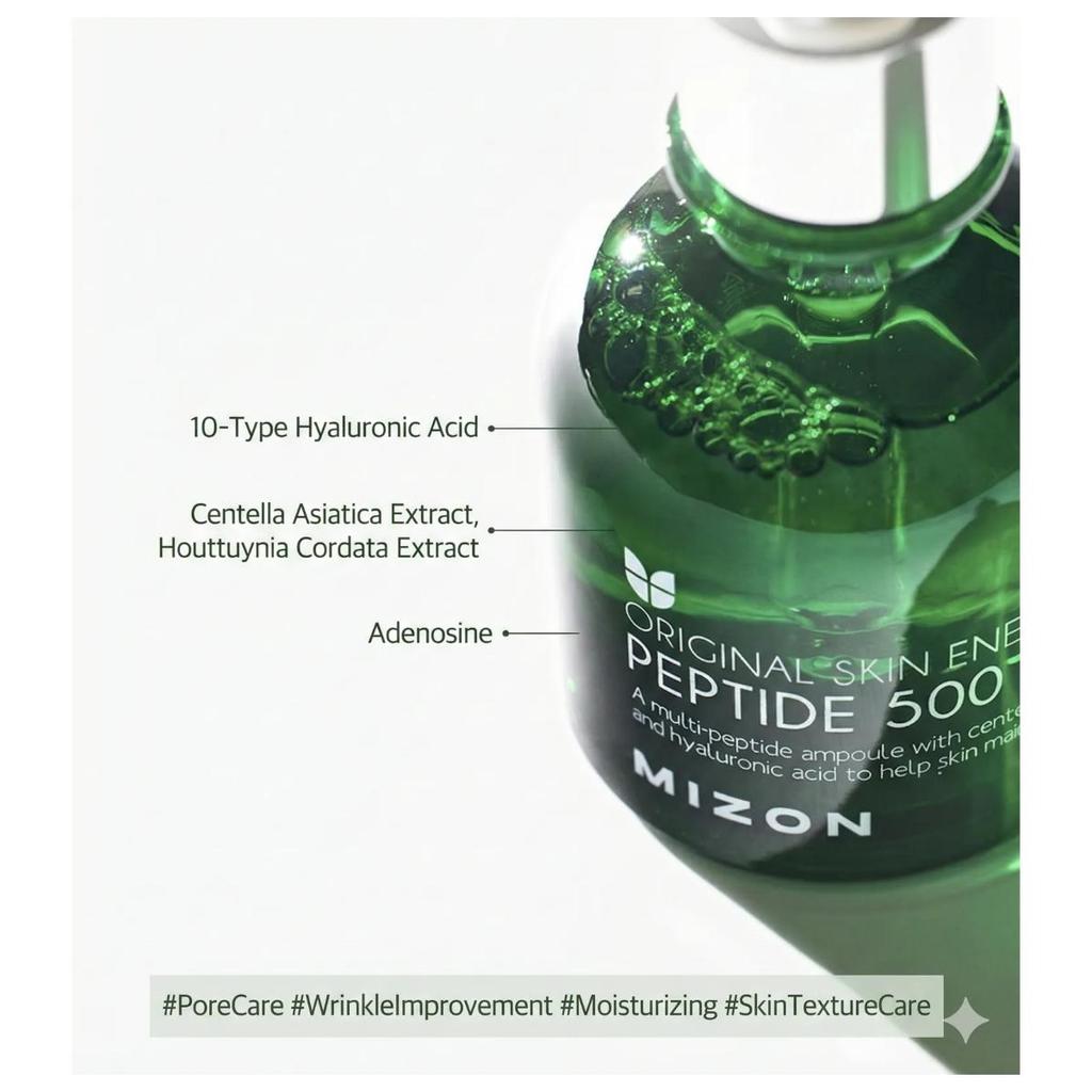 Mizon Peptid 500 30ml - Hochkonzentrierte Peptid-Ampulle / Anti-Aging & Porenverfeinerndes Serum
