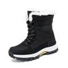 New winter snow boots women's medium tube warm and piled thickened outdoor ski cotton shoes large size