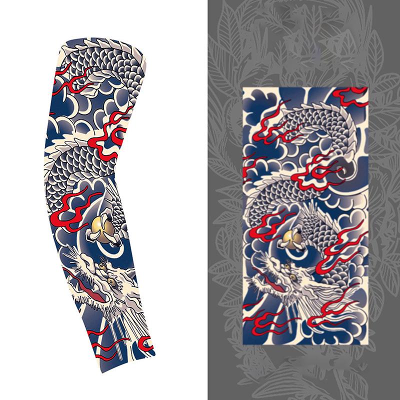 1Pc Arm Covers Flower Cooling Arm Tattoo Sleeve Uv Protection Cycling Gloves Unisex Sunscreen Sleeve Sunscreen Arm Warmers
