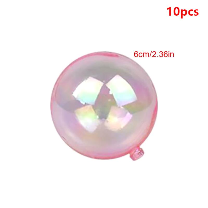 10Pcs Colorful Ball Cake Topper Transparent Balloon Cupcake Diy Decoration For Birthday Party Wedding