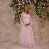 European and American women's clothing maternity clothing summer new dress sweet mesh pregnancy fluffy long-sleeved skirt