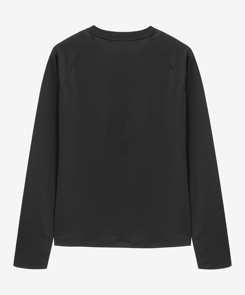 BASIC HOUSE Women'S Cool Functional Air Dry Raglan Long Sleeve Tee Black Lzts3210