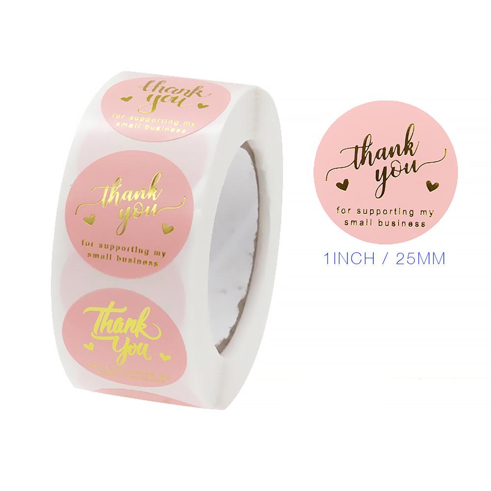 500PCS Round Labels Kraft Paper Thank You Sticker Dragees Candy Bag Flower Gift Box Cake Boxes and Packaging Wedding Stickers