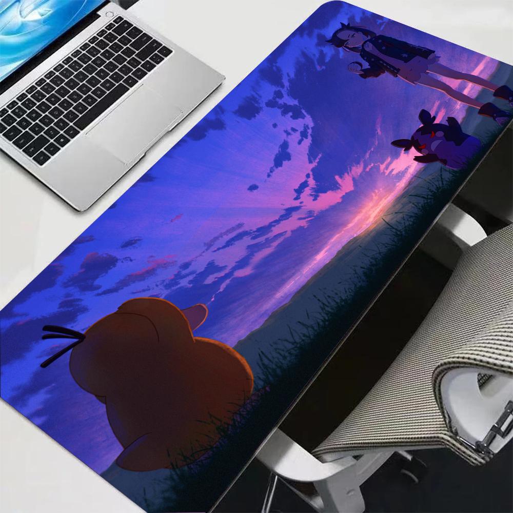 Pokemon Psyduck Gaming Mouse Pad Large XXL Desk Mat Cartoon Mousepad AntiSlip Waterproof Keyboard Mat for Gamer Office Desktop 800x400x2mm