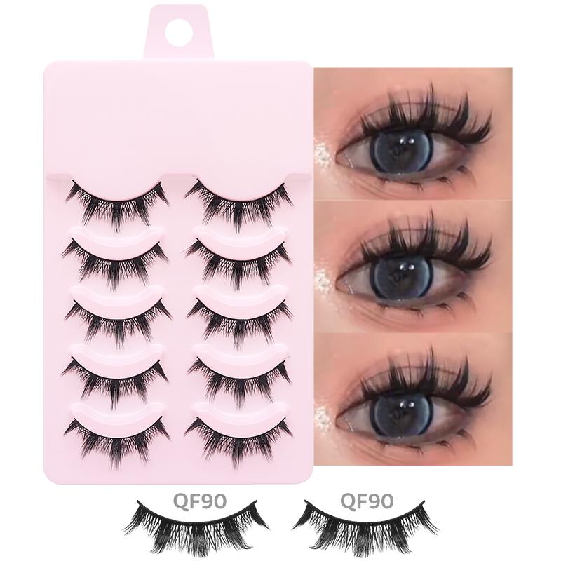 5 Paia Ciglia Manga Ciglia Occhi Ciglia Morbide Naturali Lunghe Ciglia Finte Anime Wispy Striscia Ciglia Finte Trucco