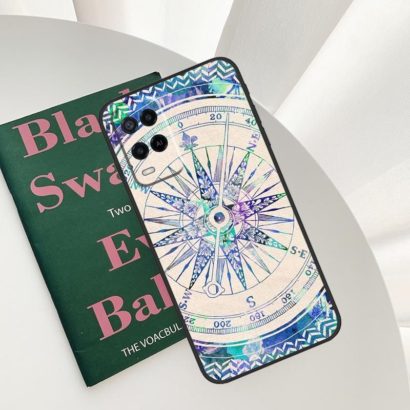 Compass Case For Oppo A52 A72 A76 A96 A54 A74 A94 A54S A57S A58 A78 A98 A57 A77 A15 A16 A17 Cover