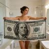 Asciugamano da Spiaggia con Stampa di Banconote Dollaro Divertente Asciugamano da Bagno a Tema Denaro Novità per Adulti Piscina Nuoto Viaggio