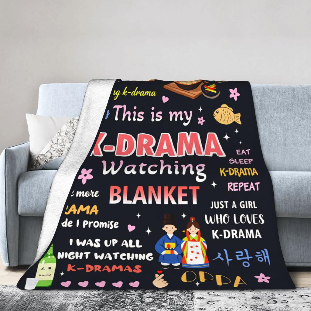 K-Drama K Pop Korean Blanket Quality Super Warm Throw Blanket Winter Child Home Decor Funny Bedspread