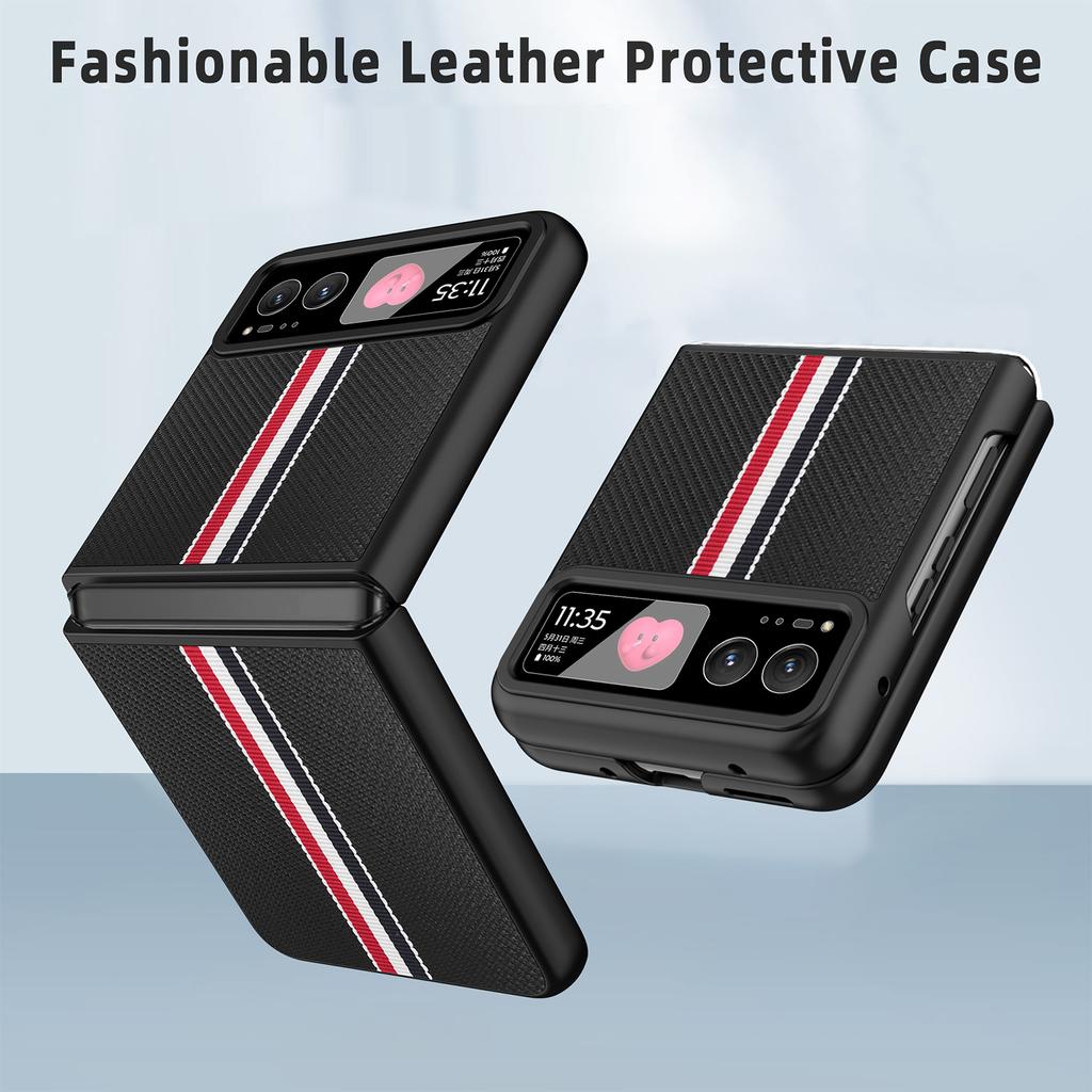 For Motorola Razr 40 5G Phone Case Colorful Stripes Pattern with Rear Screen Film