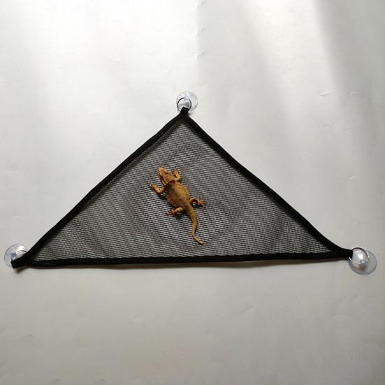 Reptile Hammock Triangular Shape Good Air Permeability Stable Small Pet Lizard Mesh Hanging Bed