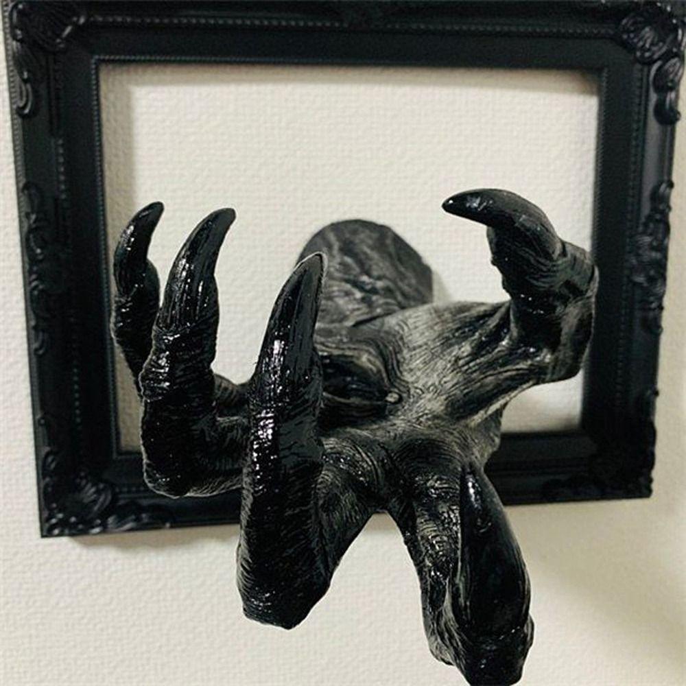 Wall Keys Hanging Rack 3D Witch s Hand Gothic Resin Wall Art Sculptures Wall-mounted Decorative Bag Hangers Bedroom