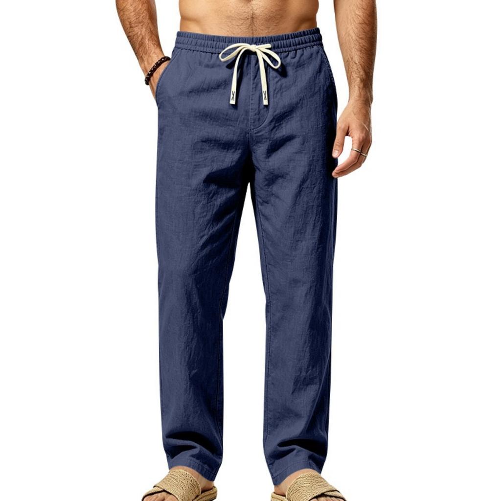 Men's Casual Striped Drawstring Pants, Breathable Lightweight for Summer Everyday Wear