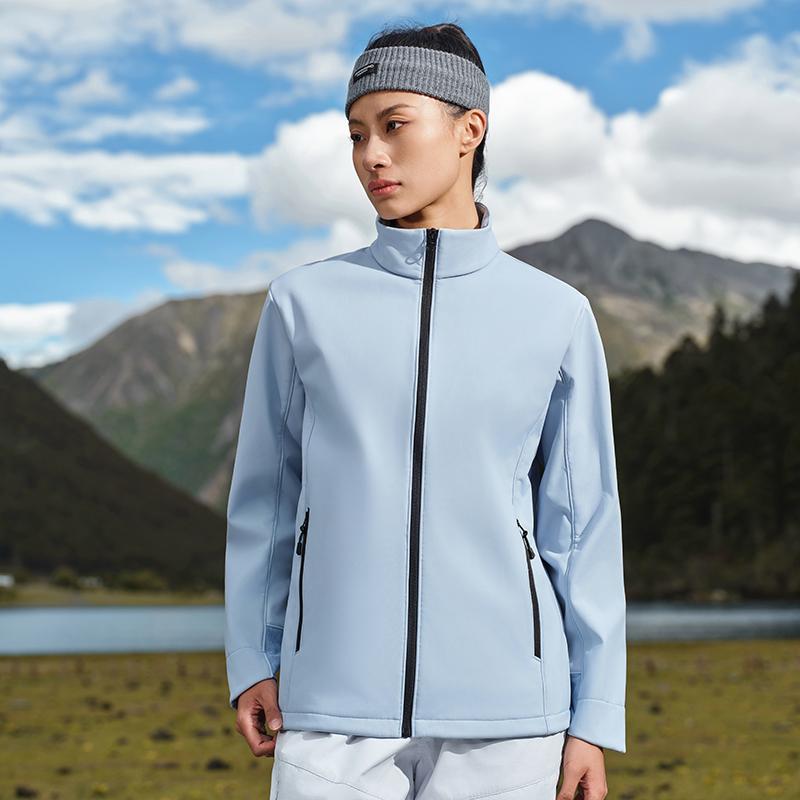 Unisex Spring/Autumn Stand Collar Windproof Jacket: Outdoor Casual Loose Fit with Logo Print