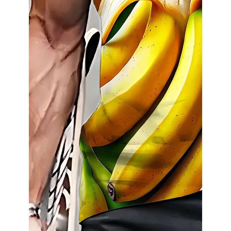 Men's O Neck Short Sleeve T Shirt 3D Banana Fruit Print Casual Daily Breathable Streetwear Tops
