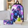 3Pcs Sombra Overwatch Theme School Bags Set for Boy Girl Pencil Boxes Backpack Sets with Lunch Box For School Students Knapsack
