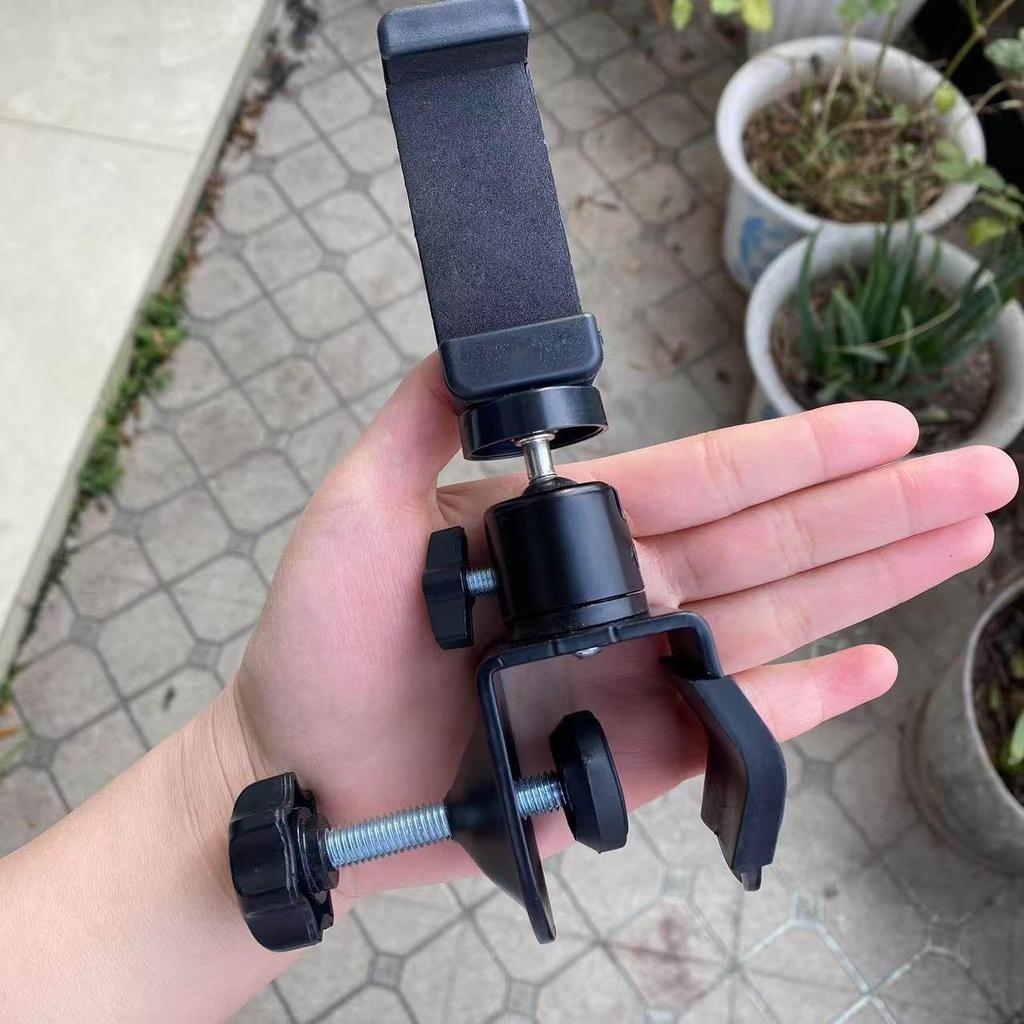 Support de Téléprompteur de Téléphone pour Double Appareil avec Pince Double Face et Trépied de Bureau
