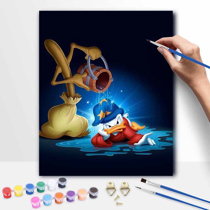 Disney Sorcerer Mickey Oil Painting Kit Canvas DIY Home Decor Gift 20x30cm