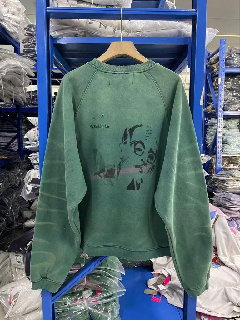 RICH KIDS SS25 Depressed Distressed Bluza z okrągłym dekoltem: Moja Śmierć Moje Życie